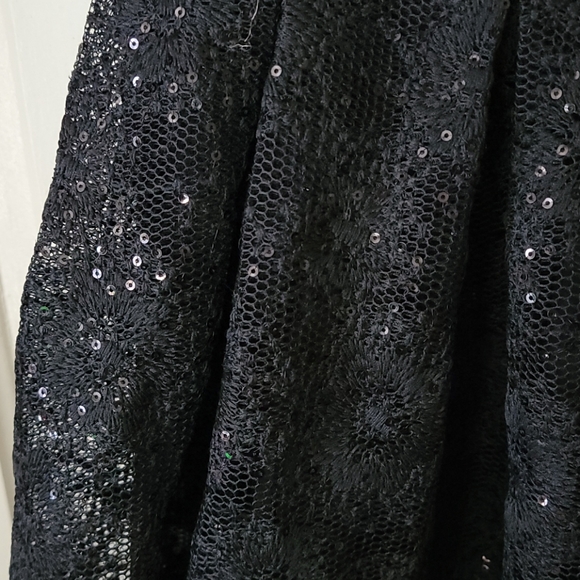 Black Lace Sequin Skirt - Picture 3 of 6